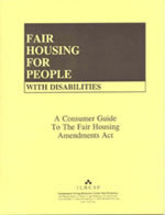 Photo of cover or a book titled Fair Housing for People with Disabilites